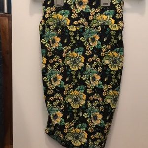 Yellow Floral LulaRoe Cassie Skirt